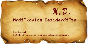 Mrákovics Dezideráta névjegykártya